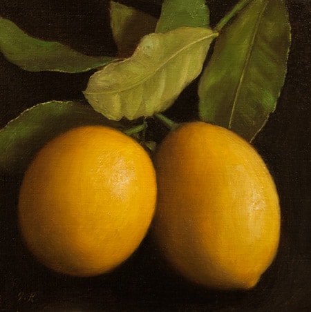 Meyer Lemons with Leaves No. 2