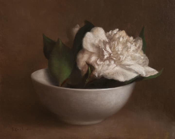 White Camellias in a Bowl