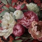 Peonies and Eucalyptus on a Moroccan Rug