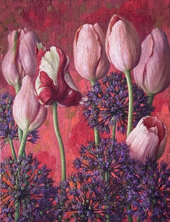 Tulips with Allium
