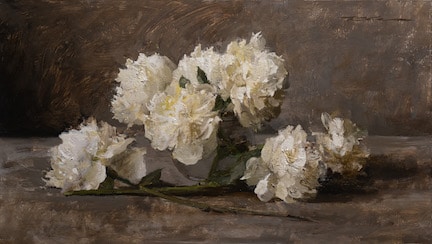 White Peonies with Vase