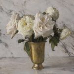 Roses with Gold Vase and Marble
